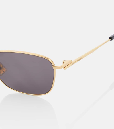 Bottega Veneta Square Sunglasses In Gold