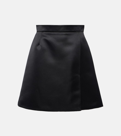 Shop Nina Ricci Duchess Satin Miniskirt In Black