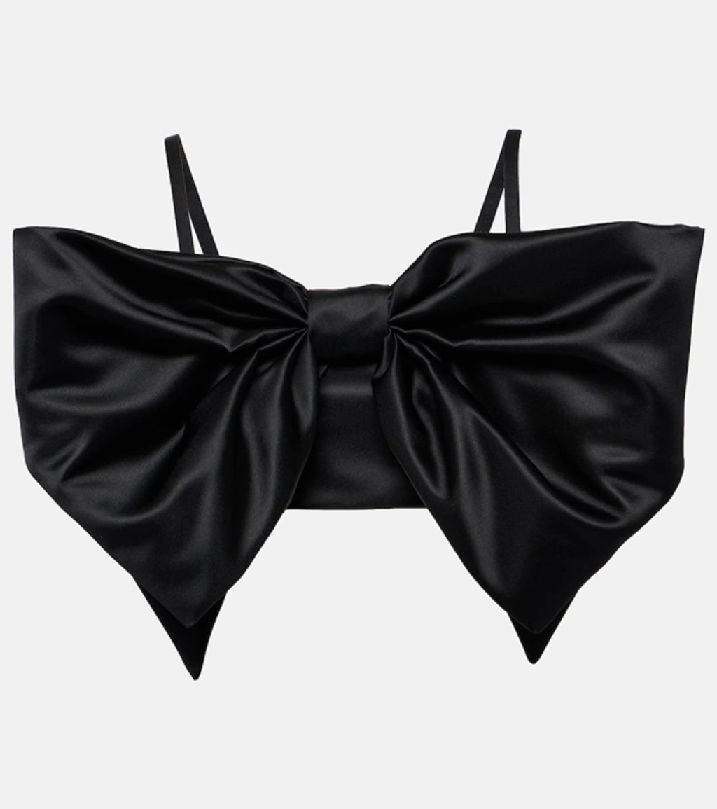 【Nina Ricci】 Duchess bow-detailサテンブラレット Nina Ricci Duchess Bow-detail Satin Bralette In Black | ModeSens