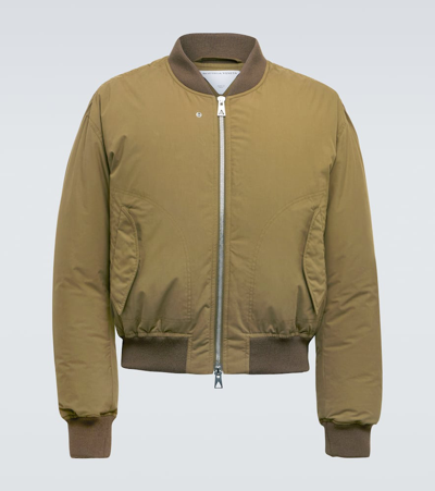 Shop Bottega Veneta Down Bomber Jacket In Green