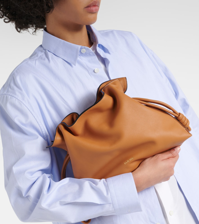 Loewe Flamenco Mini Clutch Bag In Napa Leather In Orange