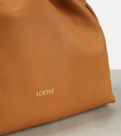 Shop Loewe Flamenco Leather Clutch In Orange