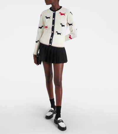 Shop Thom Browne Pointelle Cotton Cardigan In White