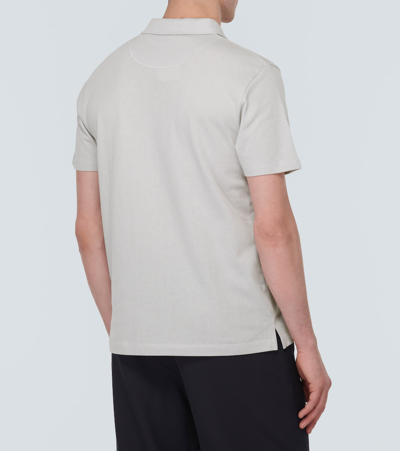 Shop Sunspel Riviera Cotton Pique Polo Shirt In Grey