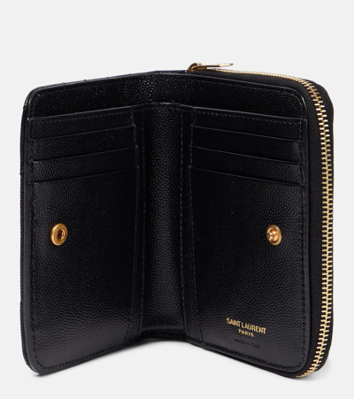 Shop Saint Laurent Cassandre Matelassé Leather Wallet In Black