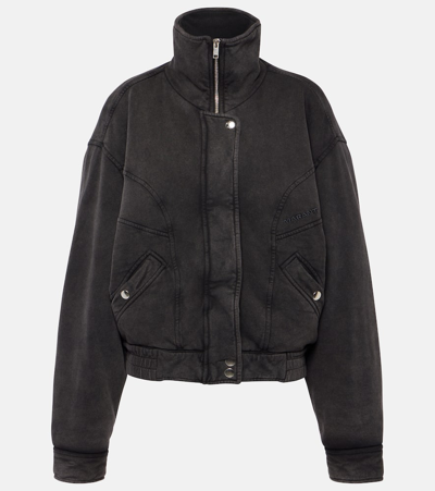 Shop Marant Etoile Parveti Cotton Bomber Jacket In Grey