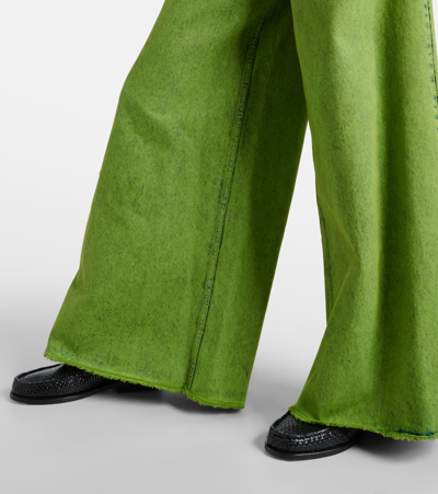 Shop Marni High-rise Wide-leg Jeans In Green