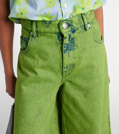 Marni High-rise Wide-leg Jeans In Green