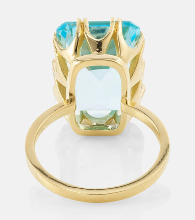 Shop Ileana Makri 18kt Gold Ring With Topaz And Diamonds In Multicoloured