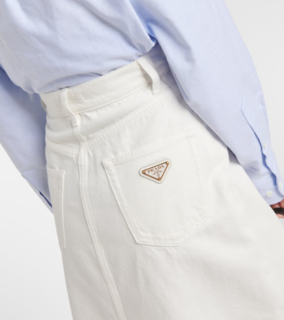 Prada High-rise-midirock Aus Denim In White