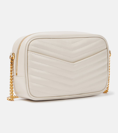 Saint Laurent Mini Lou Leather Shoulder Bag In White