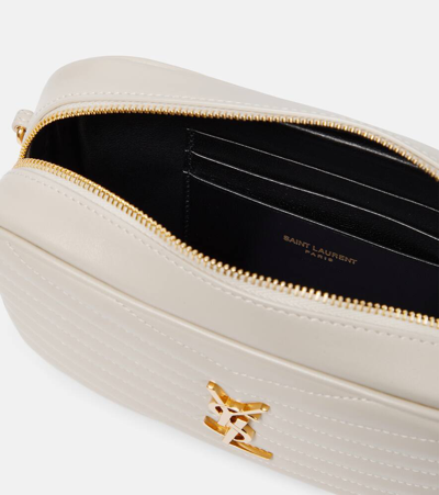 Saint Laurent Mini Lou Leather Shoulder Bag In White
