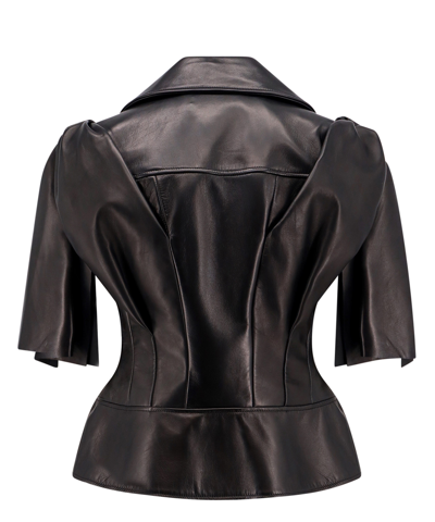 Alexander Mcqueen Leather Jackets In Black