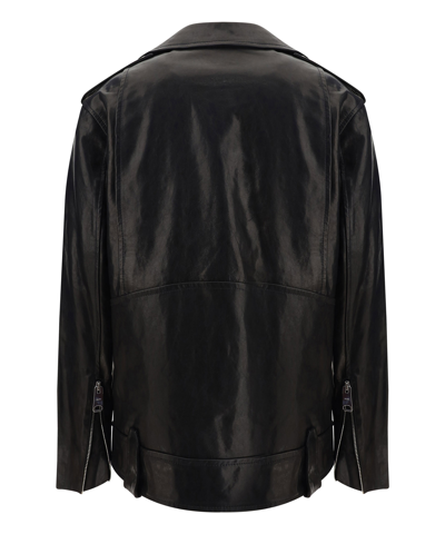 Shop Khaite Hanson Leather Jackets In Black