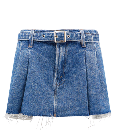 Shop Mother Nibbler Mini Skirt In Blue