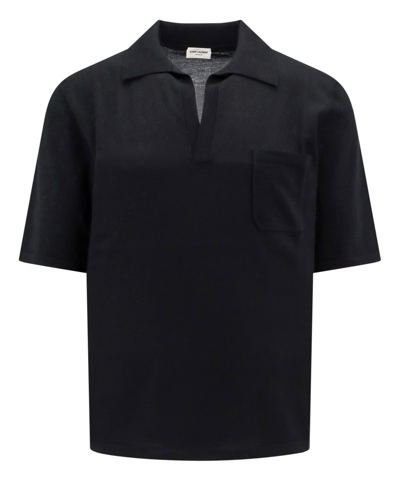 Shop Saint Laurent Cassandra Polo Shirt In Black