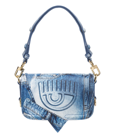 Shop Chiara Ferragni Eyelike Shoulder Bag In Blue