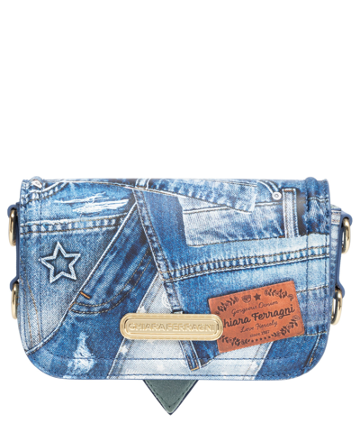Shop Chiara Ferragni Eyelike Shoulder Bag In Blue
