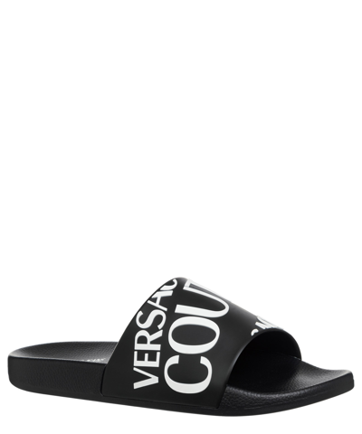 Shop Versace Jeans Couture Slides In Black