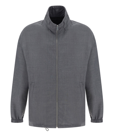 Shop Prada Jacket In Grey