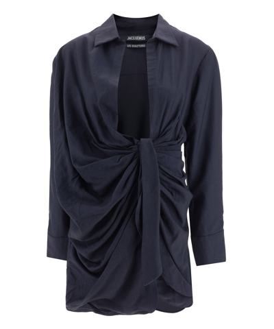 Shop Jacquemus La Robe Bahia Mini Dress In Black