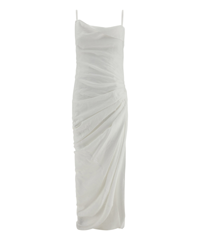 Shop Jacquemus La Robe Saudade Midi Dress In White