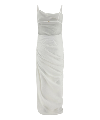 Shop Jacquemus La Robe Saudade Midi Dress In White