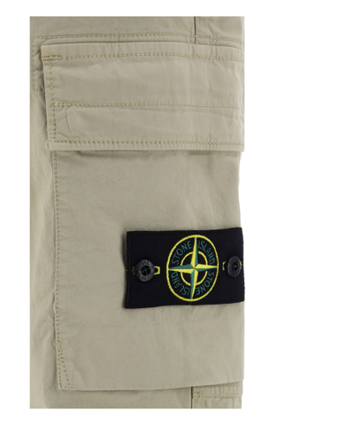 Shop Stone Island Tapered Cargo Pants In Beige