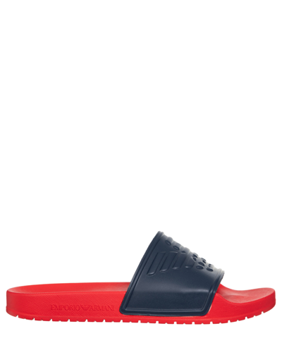 Shop Emporio Armani Slides In Red
