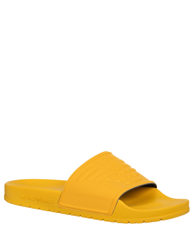 Shop Emporio Armani Slides In Yellow