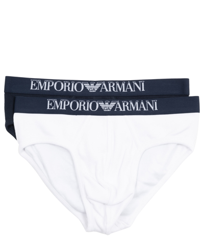 Shop Emporio Armani Underwear Briefs In White