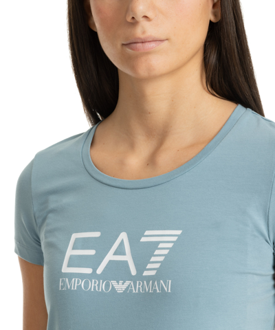 Shop Ea7 T-shirt In Lightblue