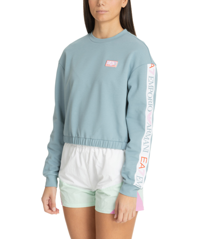 Shop Ea7 Natural Ventus 7 Sweatshirt In Lightblue