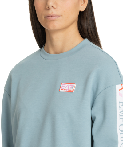 Shop Ea7 Natural Ventus 7 Sweatshirt In Lightblue