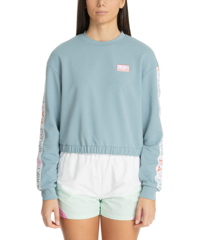 Shop Ea7 Natural Ventus 7 Sweatshirt In Lightblue