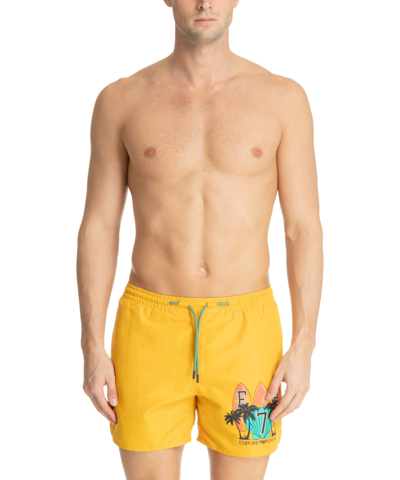 Shop Ea7 Swim Shorts In Yellow