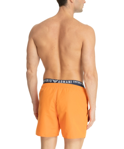Shop Emporio Armani Swimwear Swim Shorts In Orange