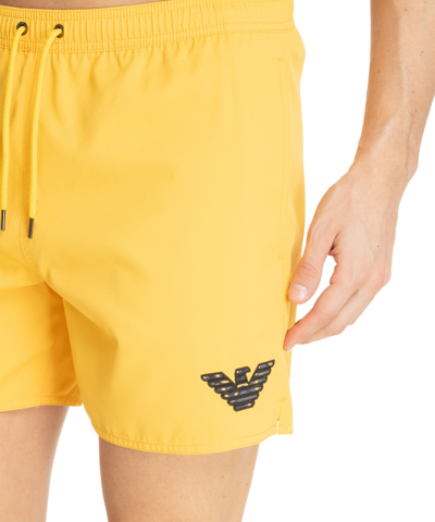 Shop Emporio Armani Swimwear Swim Shorts In Yellow
