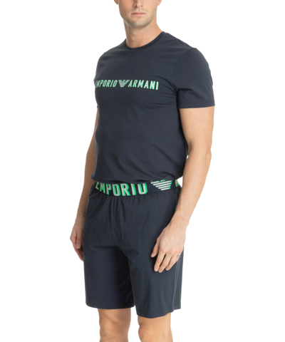 Shop Emporio Armani Underwear Pyjama In Blue