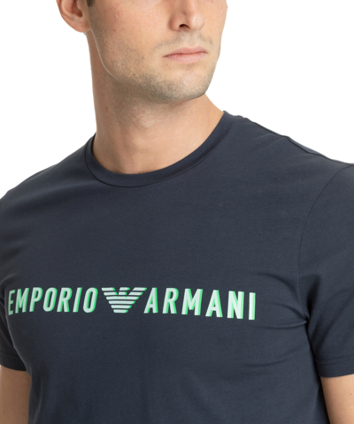 Shop Emporio Armani Underwear Pyjama In Blue