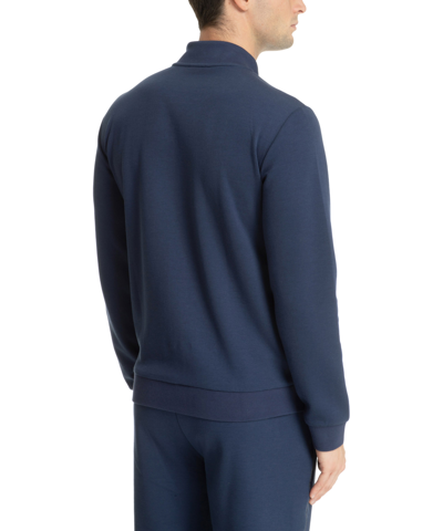 Shop Ea7 Zip-up Sweatshirt In Blue