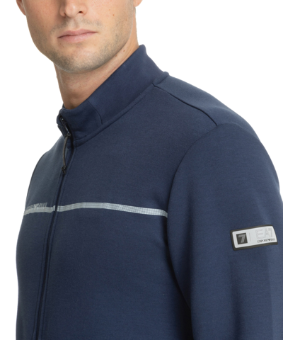 Shop Ea7 Zip-up Sweatshirt In Blue
