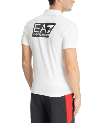 Shop Ea7 Polo Shirt In White