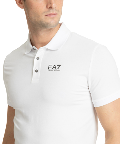 Shop Ea7 Polo Shirt In White