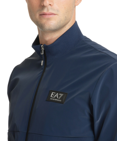 Ea7 Logo Blouson Jacket In Blue