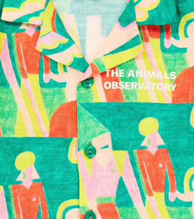 The Animals Observatory Baby Magpie Shirt And Shorts Set In Green
