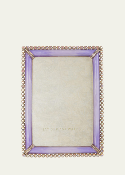 Jay Strongwater Lorraine Stone Edge 4 X 6 Frame In Lavender