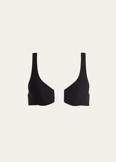 Shop Valimare Antibes Colorblock Bikini Top In Black/white