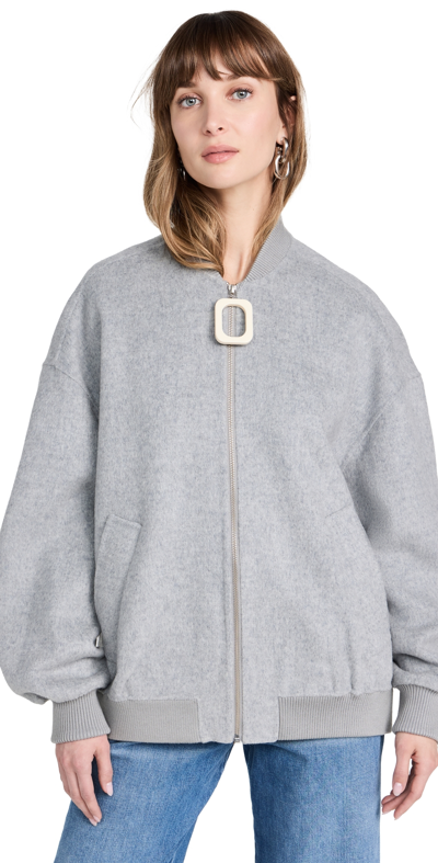 Shop Jw Anderson Jwa Puller Oversized Bomber Jacket Grey Melange