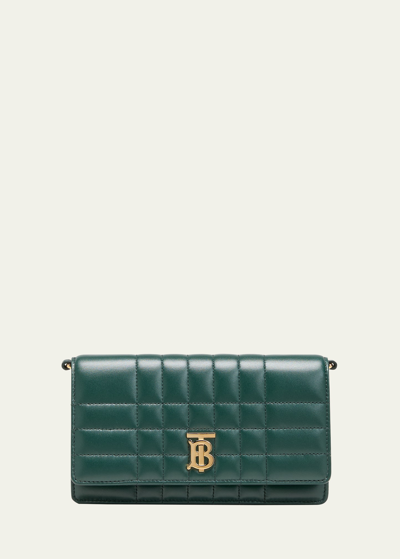 Shop Burberry Lola Check Quilted Leather Clutch Bag In Vine